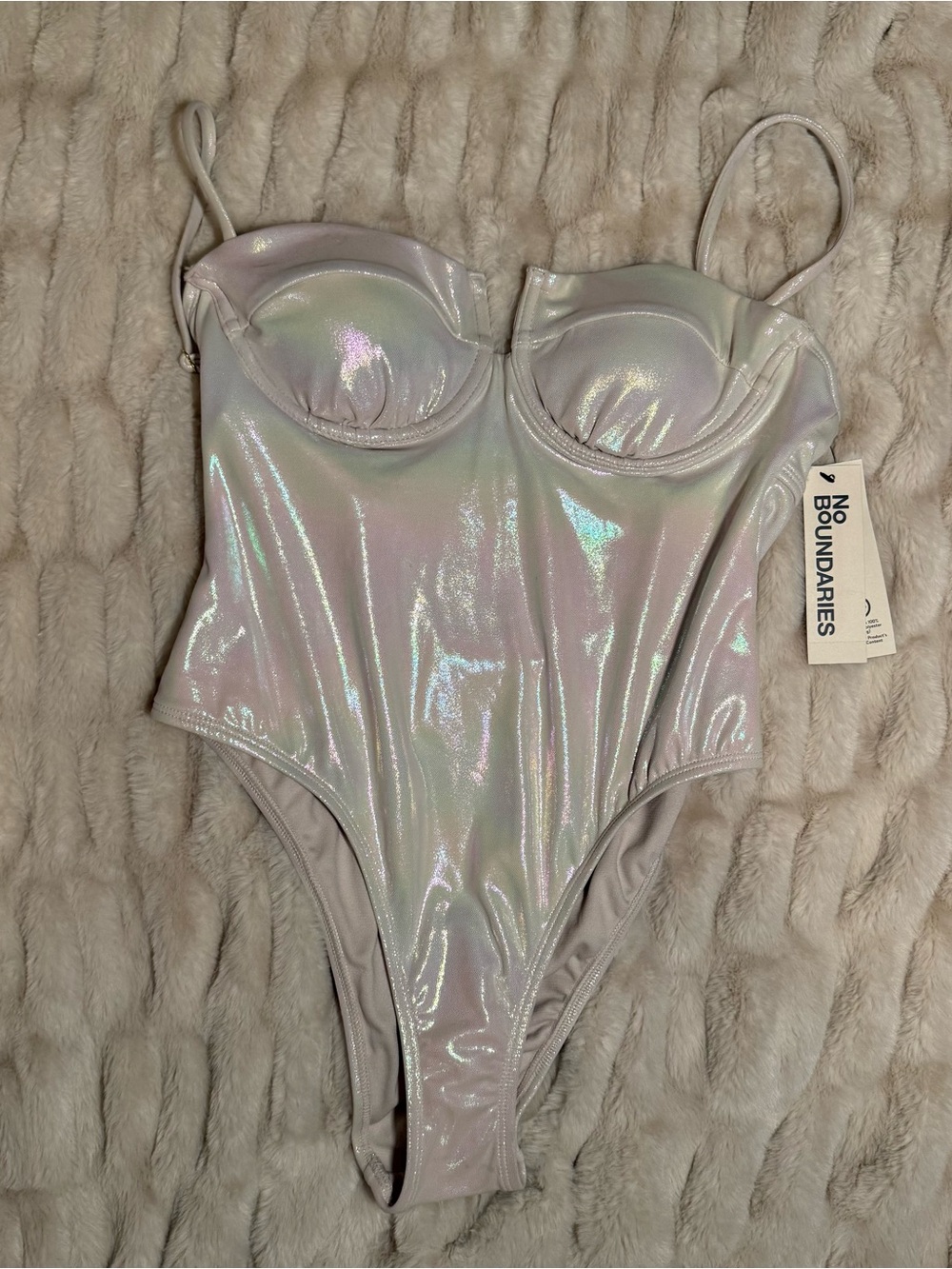 No Boundaries Iridescent Pearl One-Piece Swimsuit